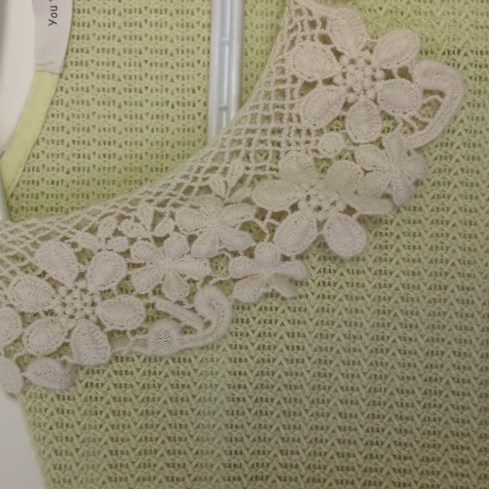 Vintage Victorian style blouse in lime green XS - Picture 2 of 5